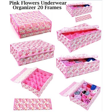Panty Organizer 20 Frames - Pink Flower