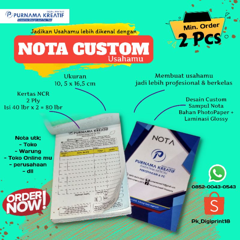 

Nota Custom 2 Ply Murah | Gratis DESAIN