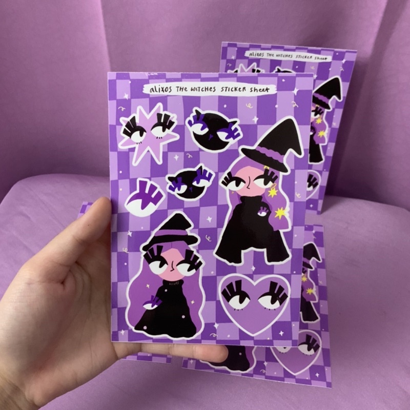 the witches a6 vinyl sticker sheet