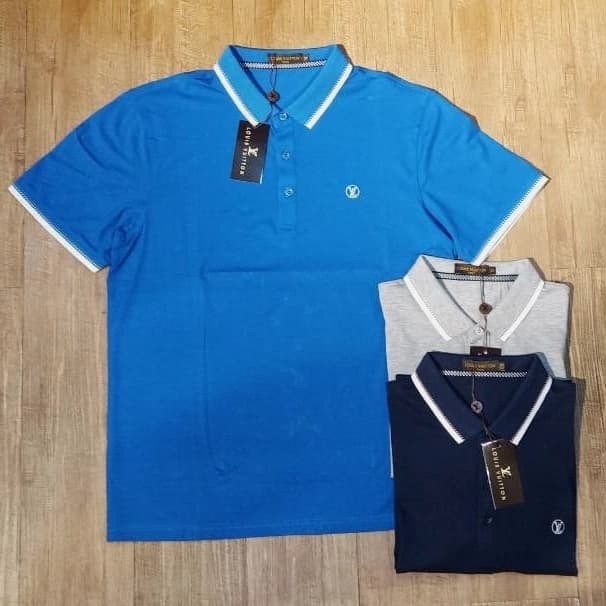 polo shirt pria louis vuitton LV branded wk9832 cotton 100%