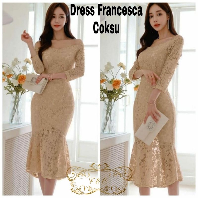 DRESS FASHION FRANSCESCA, BRUKAT FURING, DRESS MAXY