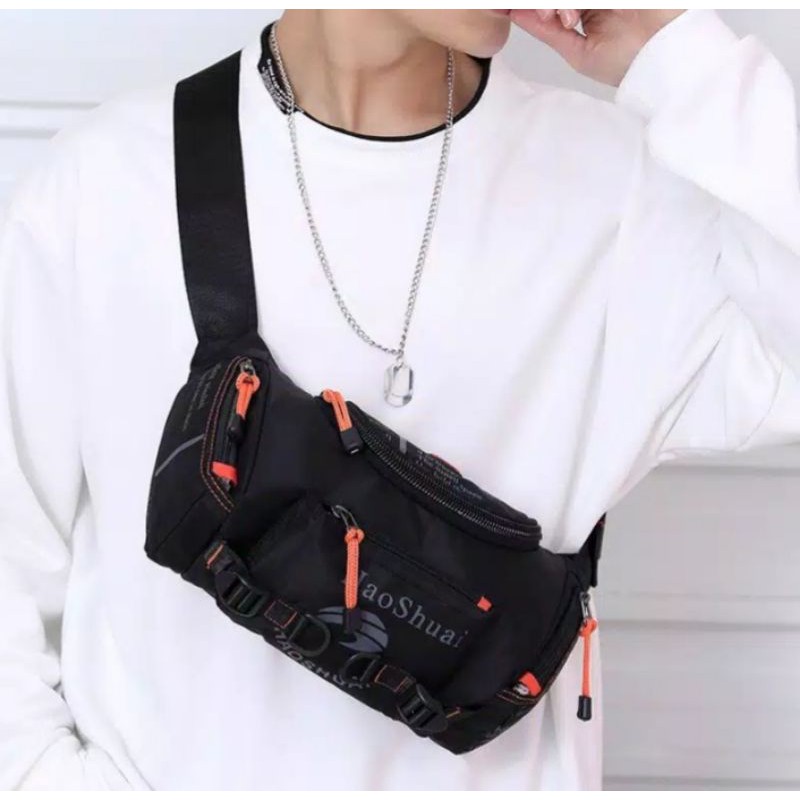 COD. IS theMALL. Haoshuai 5130 ORIGINAL WaistBag tas Selempang Pria Import ORI