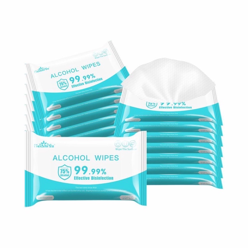 Tisu Basah Alkohol Antiseptic Anti Virus Alcohol Wipes Tissue Isi 10