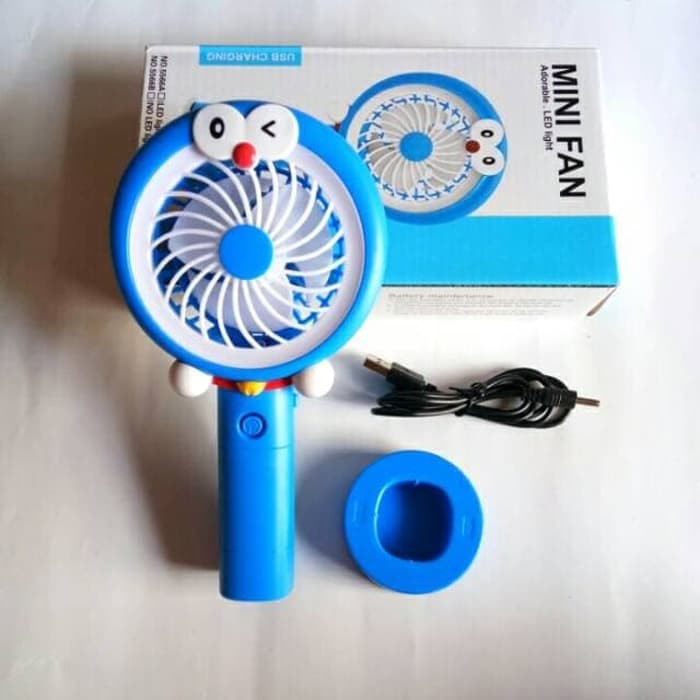 Kipas Angin Karakter Lampu LED - Mini Fan Electric Rechargeable