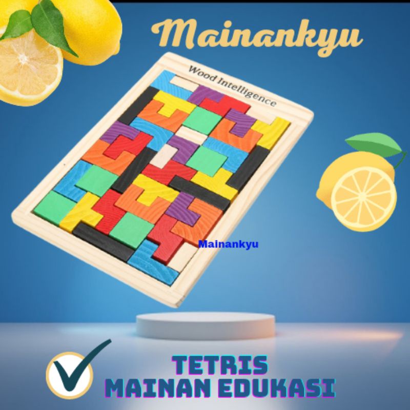 (MAINANKYU) - Mainan Puzzle Tangram Tetris - Multi-Color