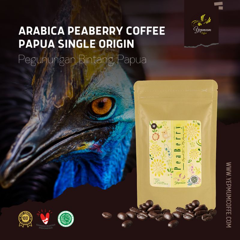 

Peaberry Papua Single Origin 100g - Yepmum Coffe