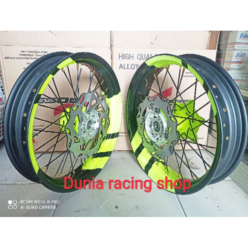 Velg Supermoto Honda CRF 150 ring 17 tapak lebar Tromol depan belakang CRF sama stel