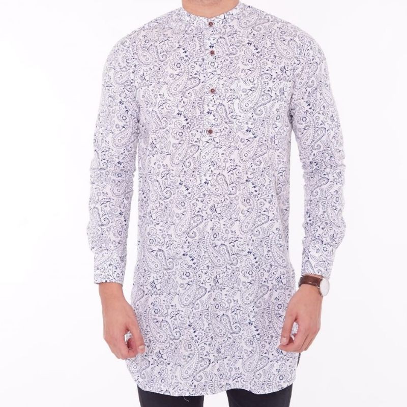 Koko Kurta Pria Pakistan Lengan Panjang Mix Lis Batik