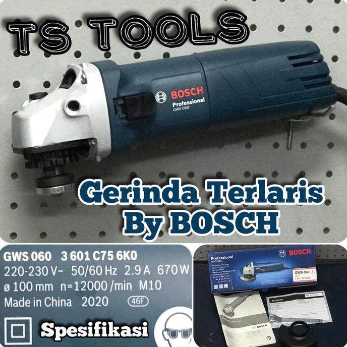 -READY- MESIN GERINDA BOSCH 4" GWS 060 / GERINDA GWS060