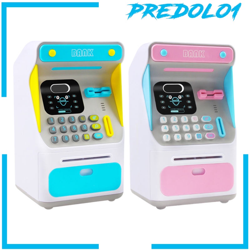 [PREDOLO1] 2x Mini ATM Piggy Bank 4 Digit Password Password Coin Cash Bank Machine Toy