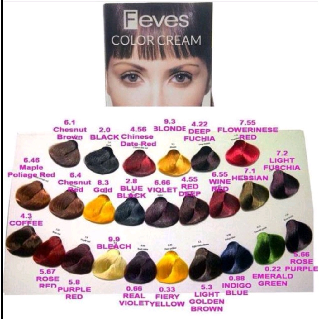 Feves Color Cream / Hair Color 60ml - Semir / Cat Rambut