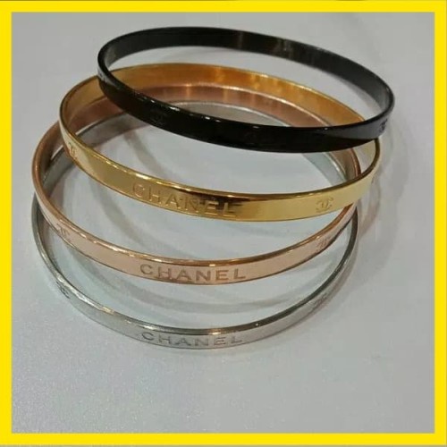 Gelang titanium terlaris/terhits GOLD,ROSEGOLD,SILVER anti karat selamanya/ gelang bangle titanium