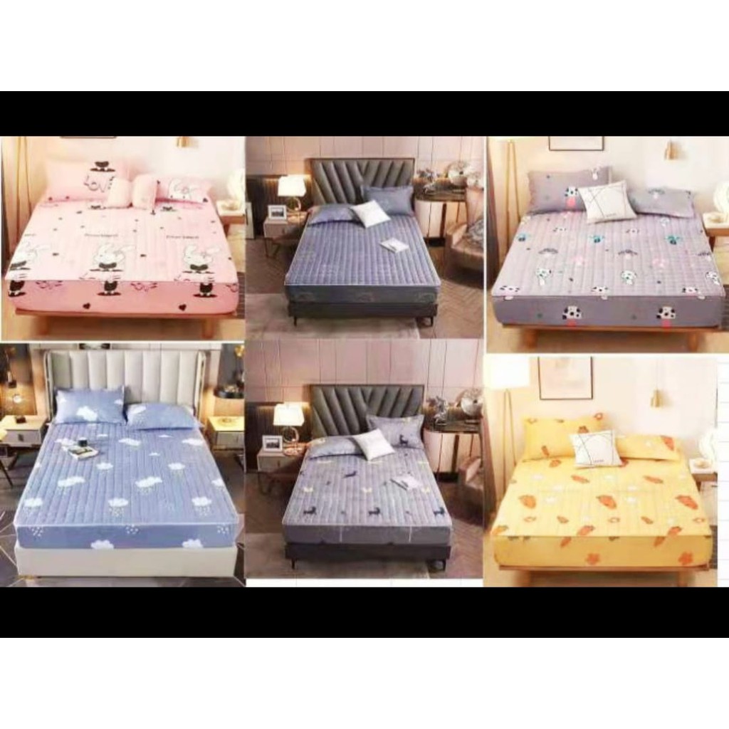 Sprei Waterproof Quilt Motif 180 x 200 Cm - Sprei Anti Air Bed Cover Lembut Nyaman Berkualitas-1