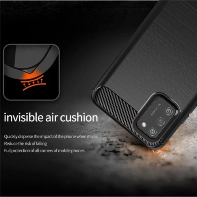 Case Samsung M51 Cover SoftCase m51 Black Fiber Carbon