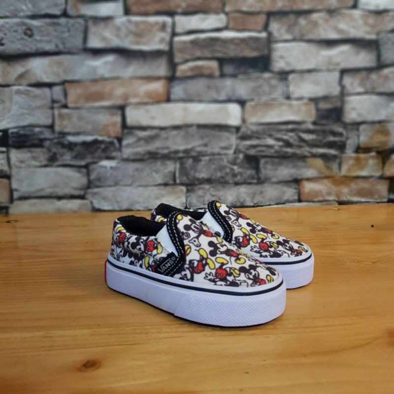 SEPATU ANAK MICKEY SLIP ON PREMIUM HIGH QUALITY VANS KIDS MICKEY MOUSE ANAK