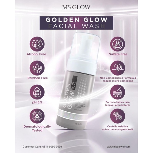 GOLDEN GLOW FACIAL WASH MS GLOW - MSGLOWPATI.ID