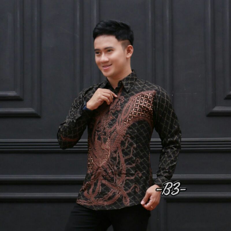 kemeja batik pria reguler baju batik lengan panjang motif terbaru