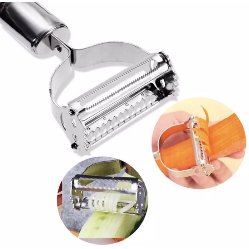 Pisau kupas Kulit Buah Peeler and Greter 2in1 Pisau Buah Anti Karat Stainless Steel