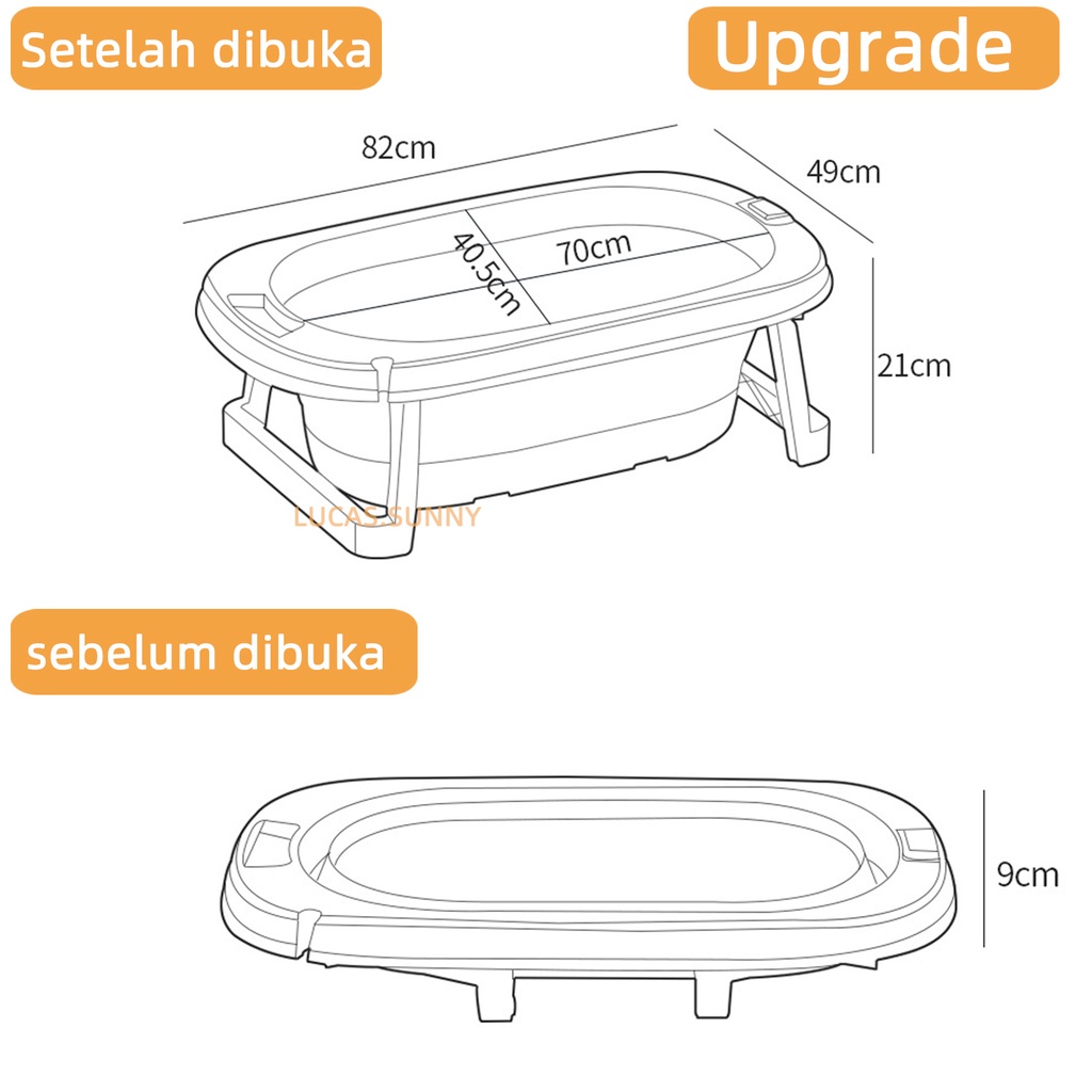 Bathtub Folding Baby Bathtub Bayi Bak Mandi Bayi Lipat Portable Silicone