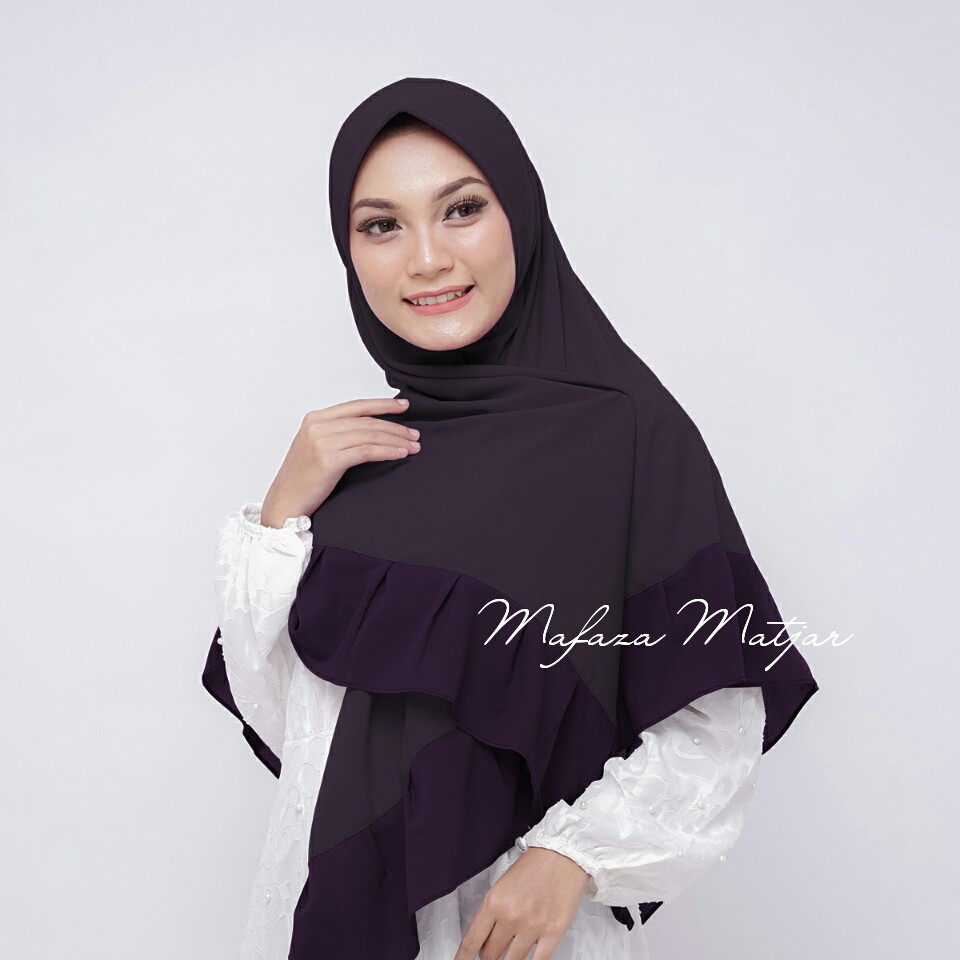 Jilbab Segitiga Instan Khimar Kombinasi warna Ungu Terasi - Ungu Pad / Non Pad