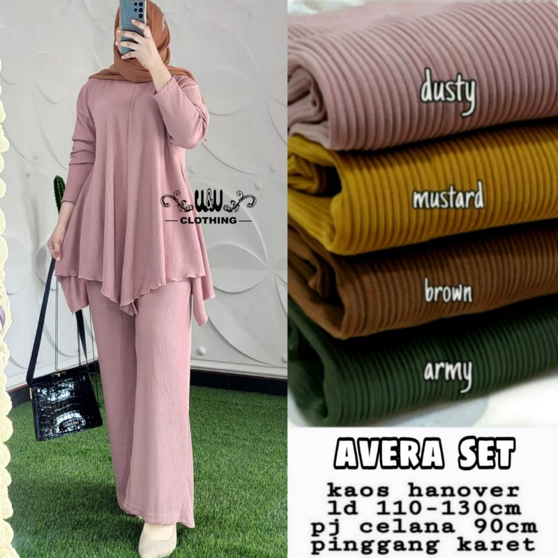 AVERA SET SETELAN WANITA TERBARU BAHAN KAOS TEBAL SUPER NYAMAN LD 130 MELAR JUMBO