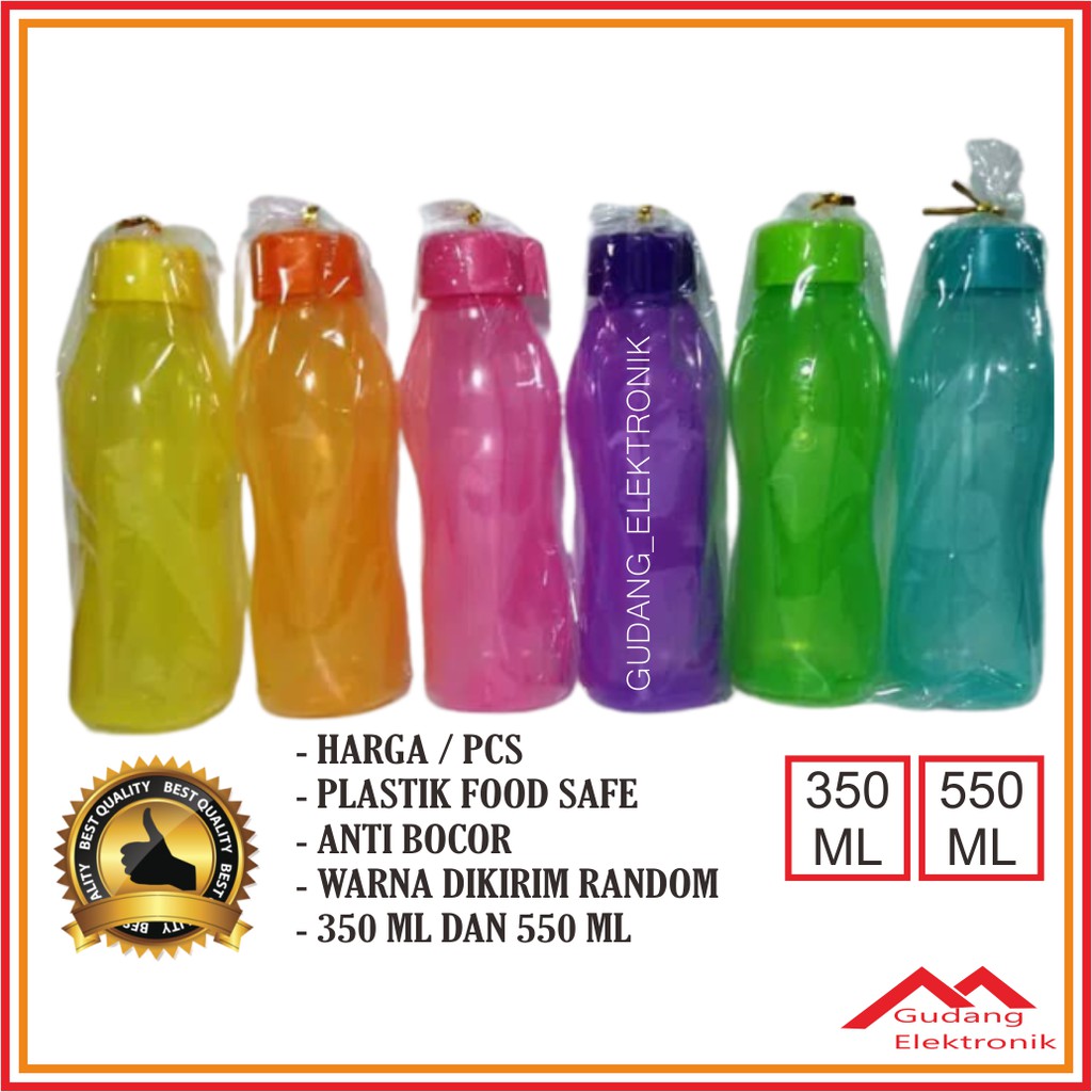 Botol Minum Plastik 350 Ml 550 Ml Murah Food Grade Warna Random Aman Bagus