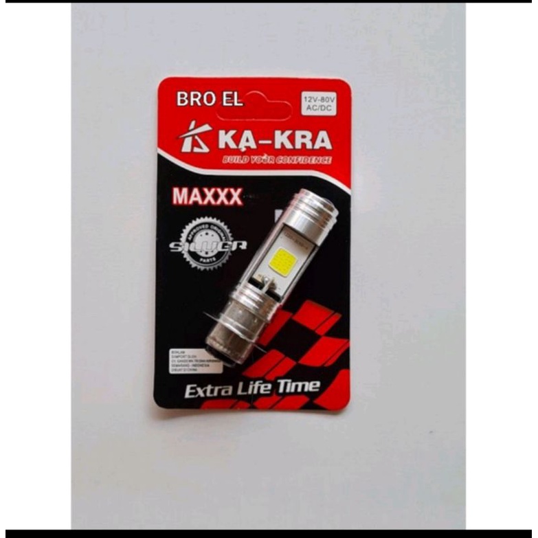 LAMPU LED DEPAN MOTOR 2 SISI AC/DC MIO, BEAT, VARIO, SCOOPY, UNIVERSAL MOTOR SOKET H6