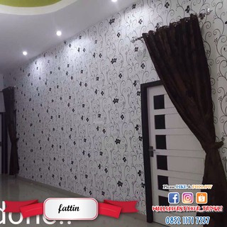 TERMURAH WALLPAPER STICKER BLACK WHITE FLOWER WALPAPER TERMURAH WALLPAPER STICKER BLACK WHITE FLOWER WALPAPER