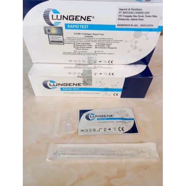 alat test swab antigen merk Lungene mandiri izin kemenkes original