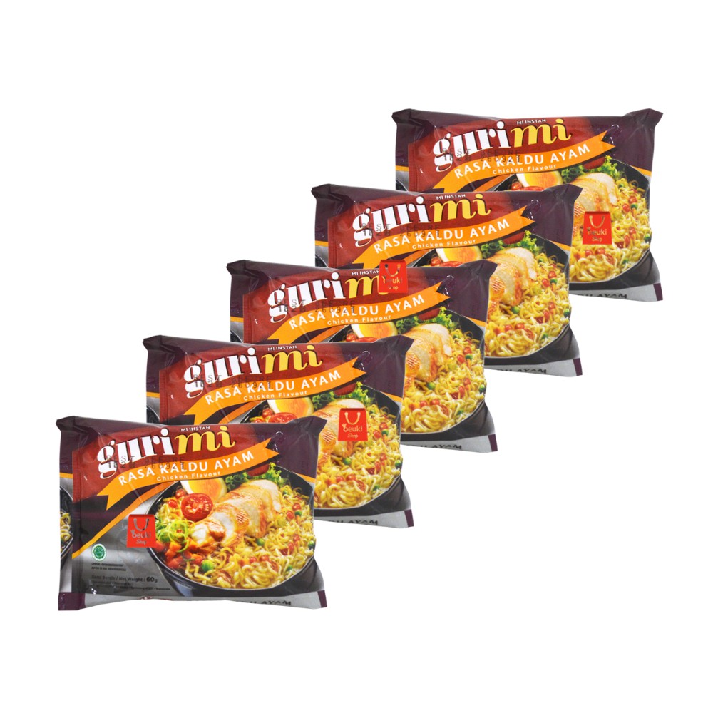 

5PCS Gurimi Kaldu Ayam Mie Instan Kuah ABC - 5pcs x 60gr