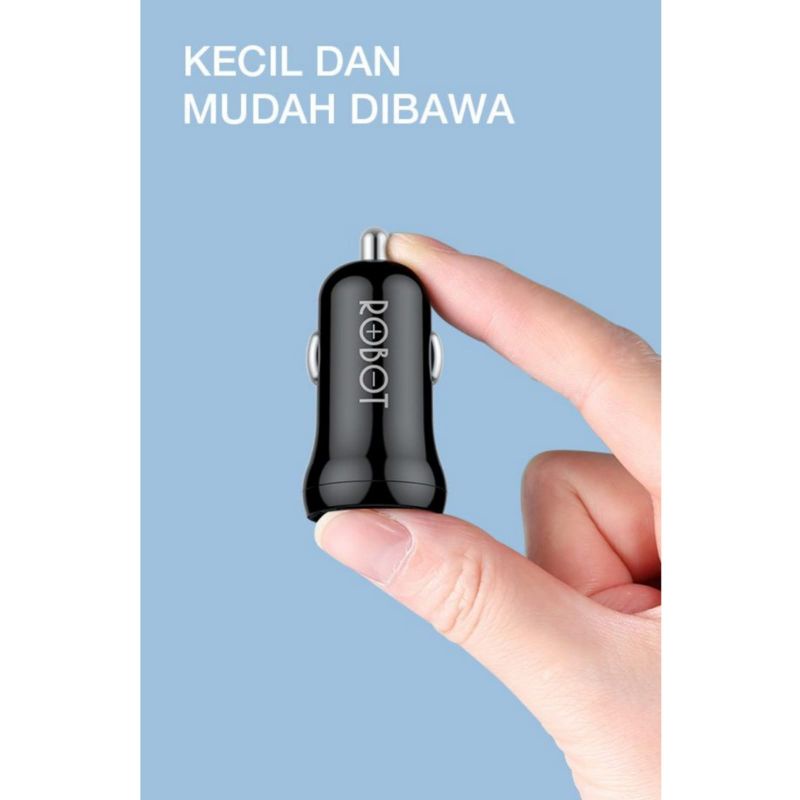 CAR CHARGER ROBOT RT C07 ORIGINAL CASAN MOBIL 2 PORT USB 2.4A