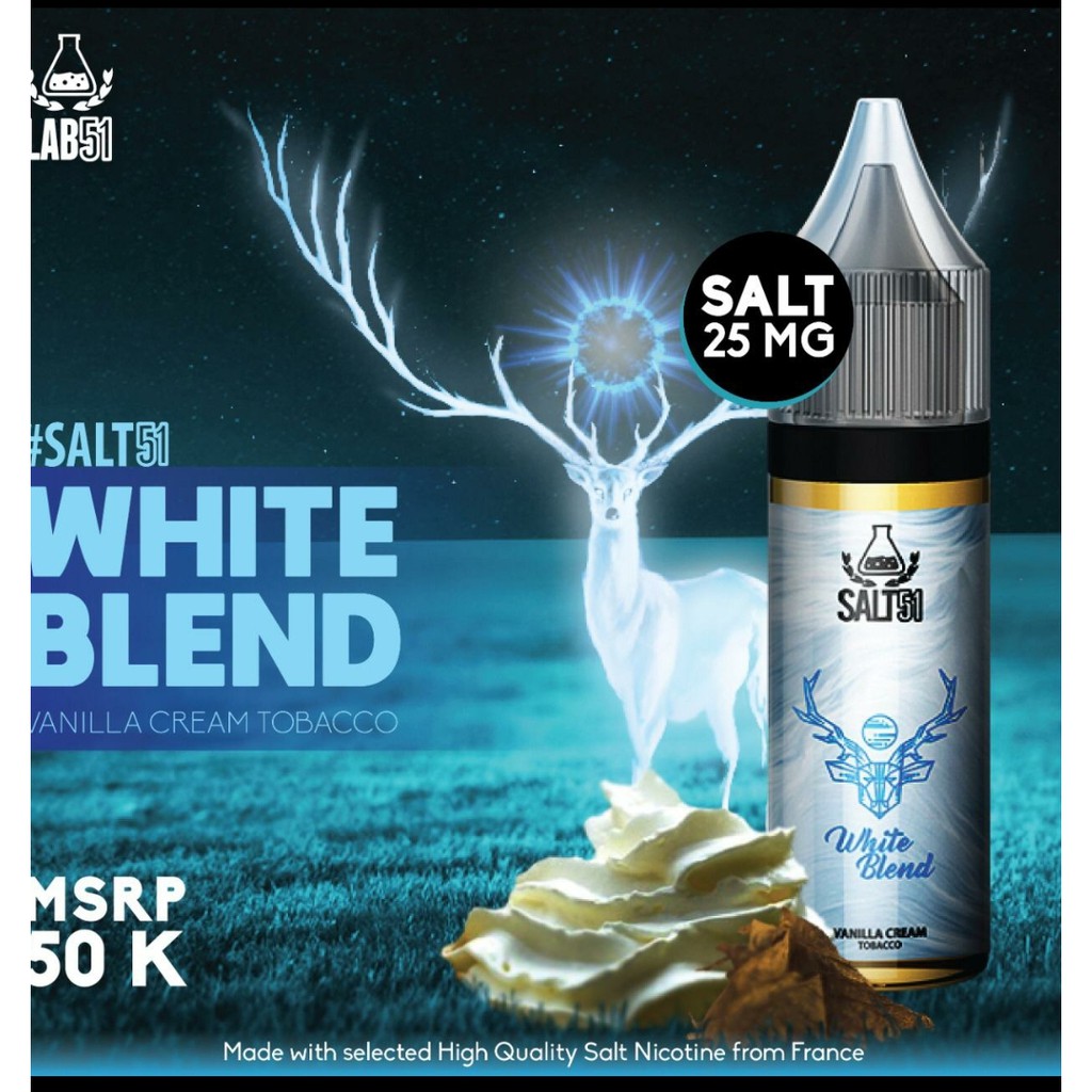 Liquid White Blend Salt Nic 15ML by Lab51 - Vanilla Cream Tobacco Salt