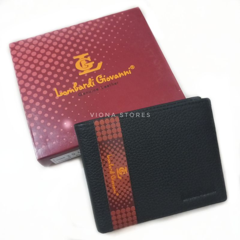 Lombardi Giovanni Dompet Kulit Pria Asli - Hitam