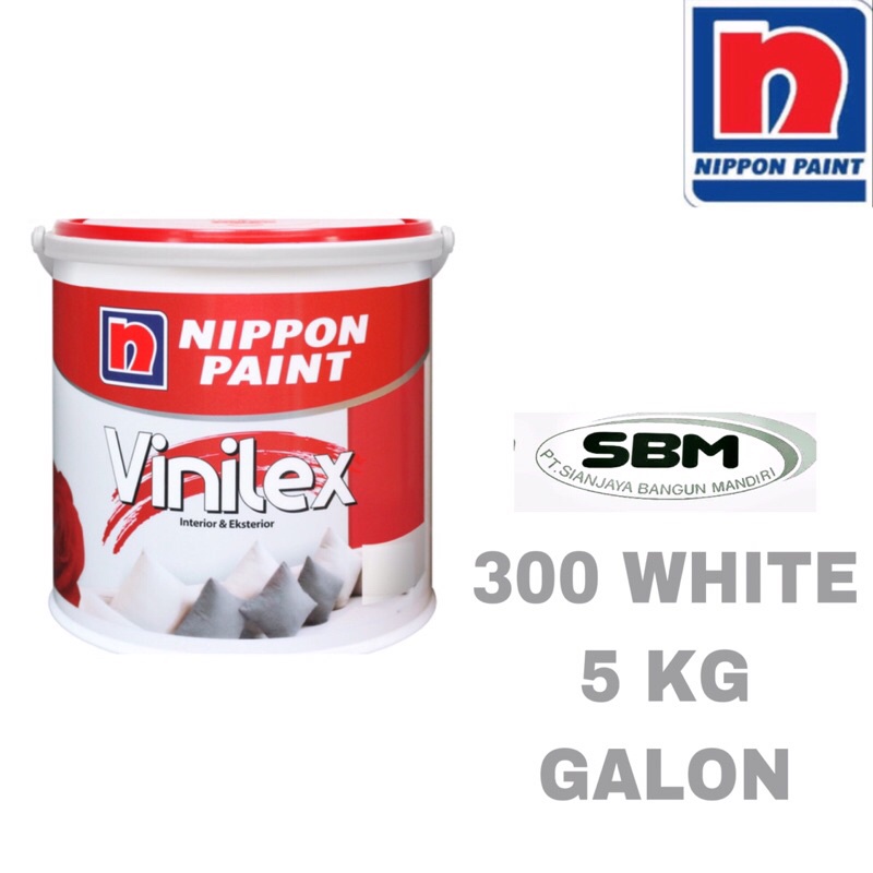 CAT NIPPON PAINT VINILEX INTERIOR & EKSTERIOR 5 KG 300 WHITE CAT TEMBOK