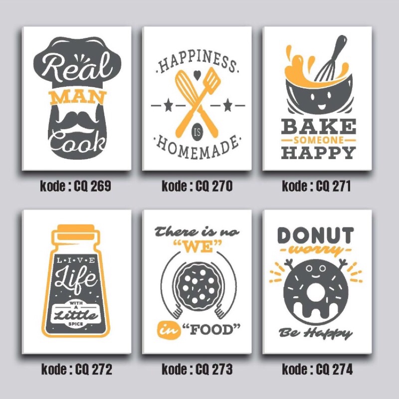 HIASAN DINDING Tema DAPUR / WALL DECOR "COOKING QUOTES"
