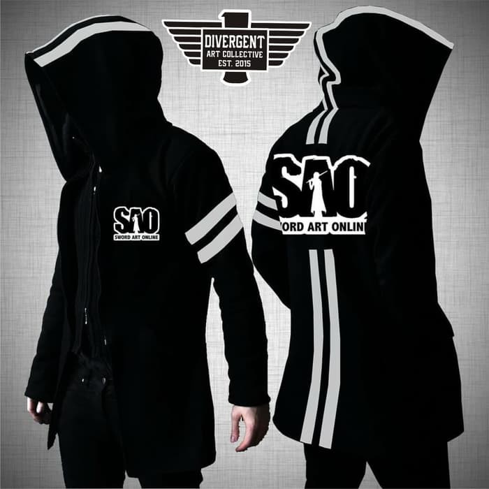 JAKET ANIME JUBAH SAO SWORD ART ONLINE ZIPPER HOODIE