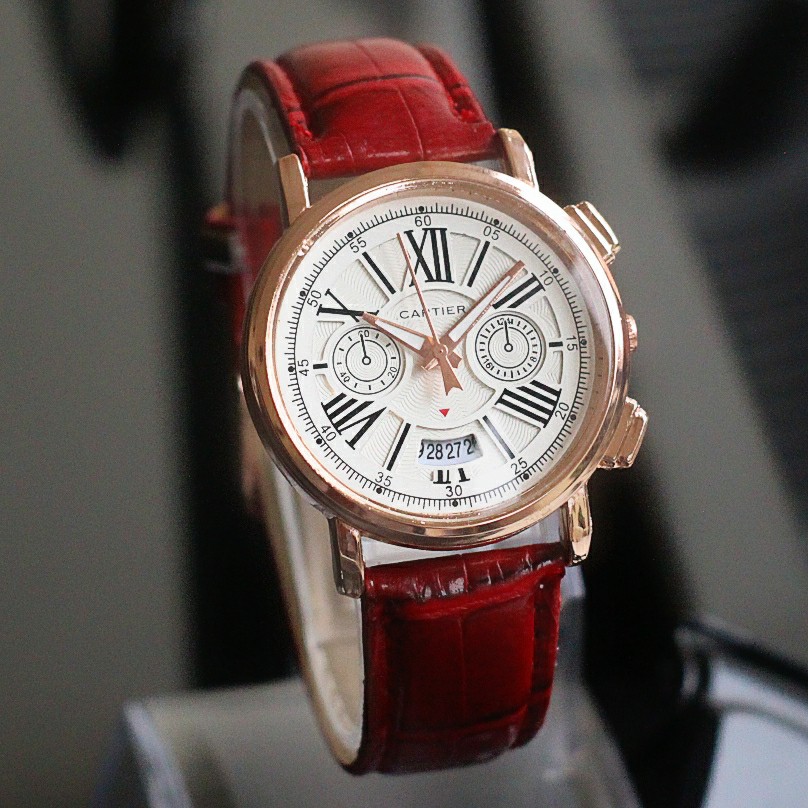 jam tangan wanita cartier best seller / jtr 1174 merah