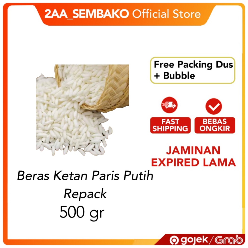 

Beras Ketan Paris Putih 500Gram Ketan Putih Lokal Cap Paris 500gr repack