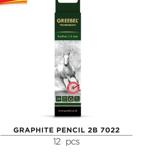 

❁ GREEBEL 7022 TECHNOGRAPH RAFFINE 2.8 TRIANGULAR GRAPHITE PENCIL 2B (12 ♤