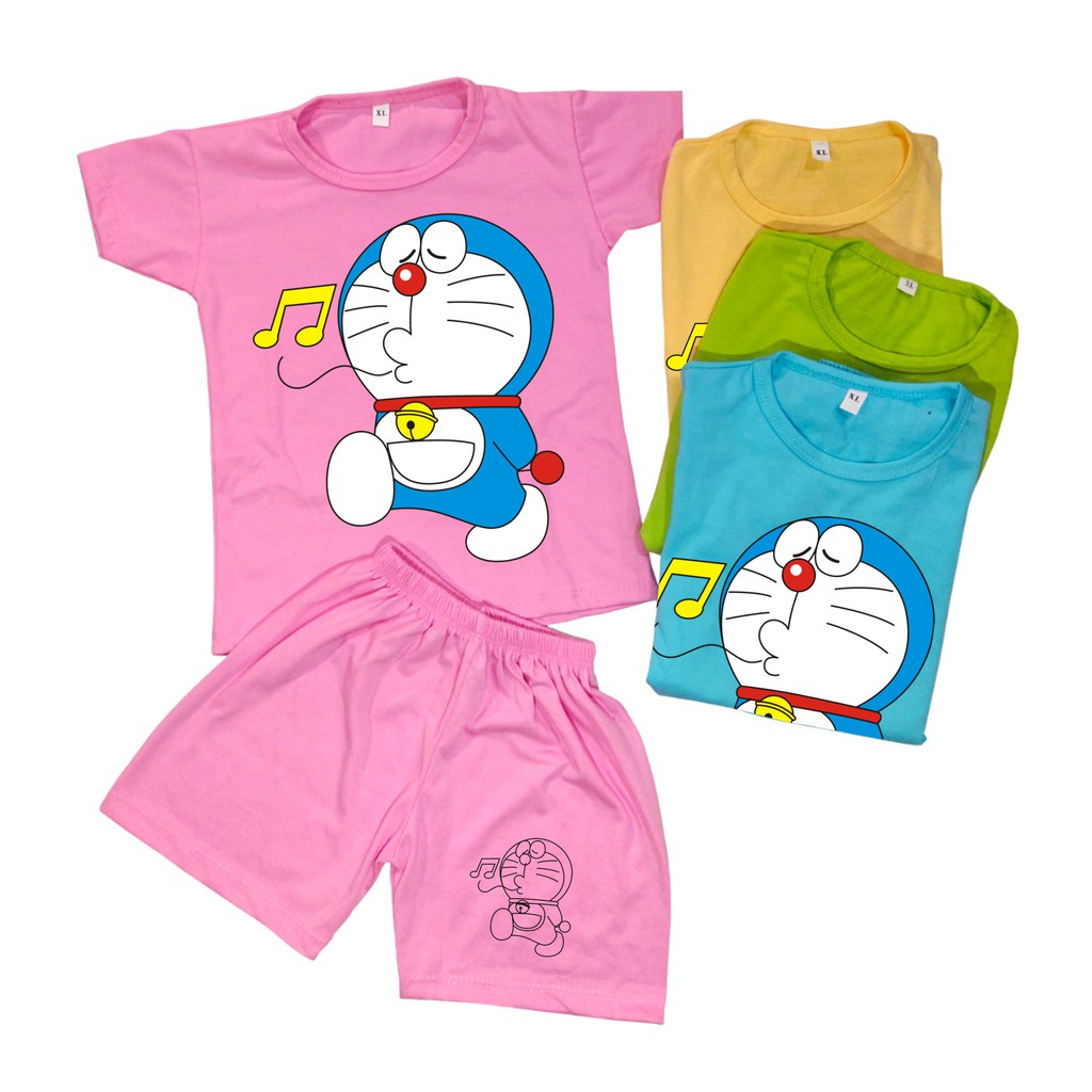 Doraemon Set / Pakaian Doraemon Anak / Baju Anak Lucu 0-8 Tahun