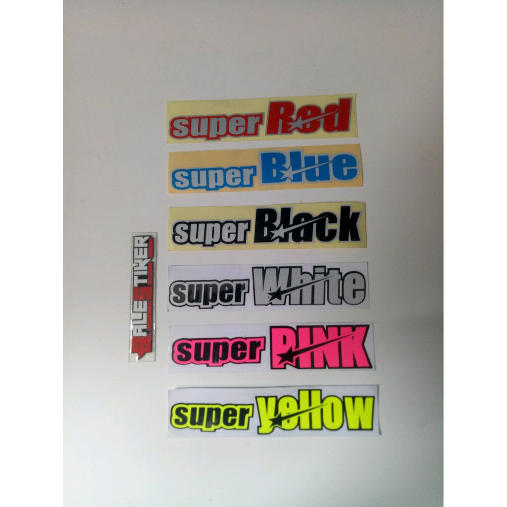 

Unik stiker super red blue black white pink yellow thailand Murah