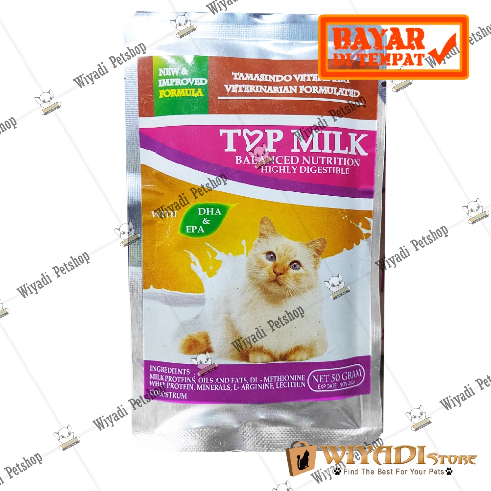 Susu TOP Milk - Susu Kucing Kitten rendah laktosa Membuat Aktif dan lincah