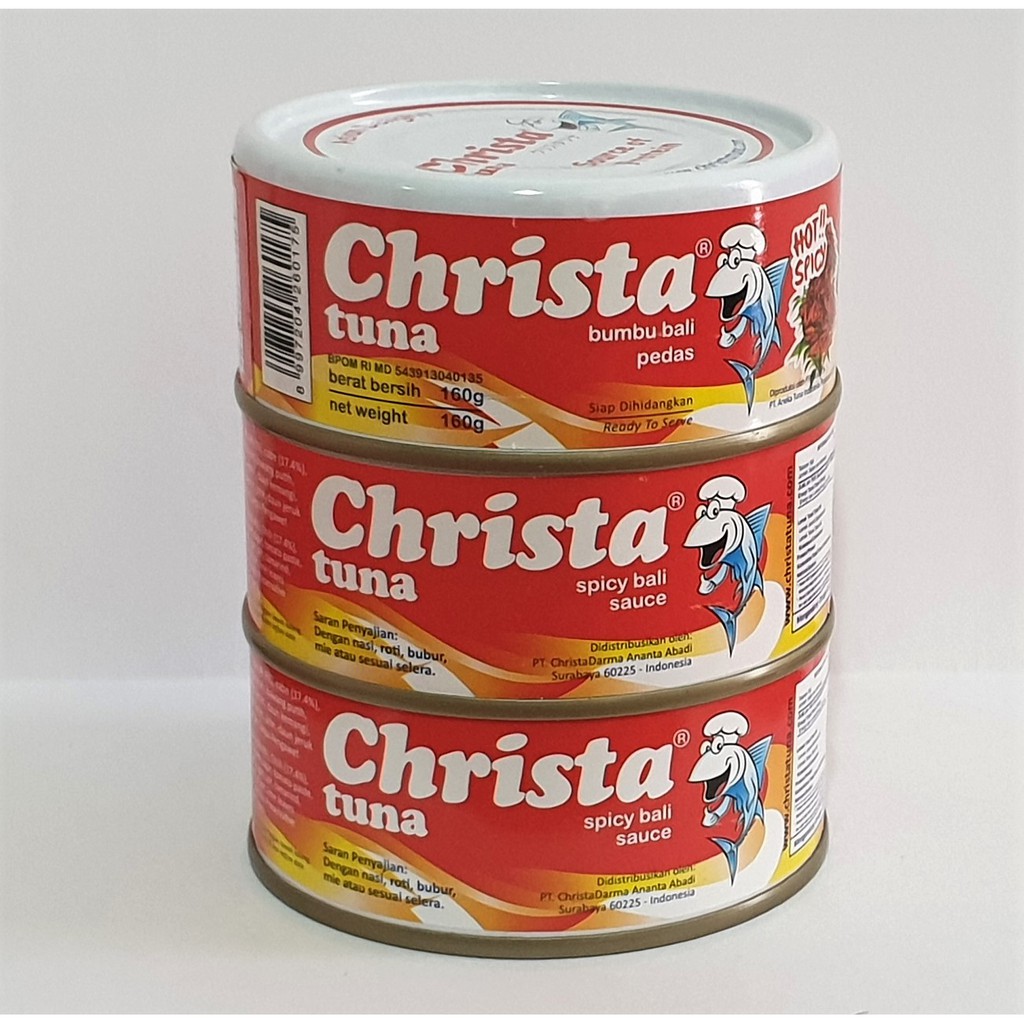 

Paket isi 3-Christa Tuna Bumbu Bali Pedas 3 kalengx160g