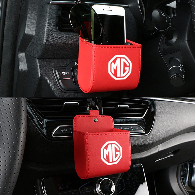 (G-CLUB) Tas Penyimpanan Handphone / Kunci / Kacamata Bahan Kulit Untuk Kisi Ac Mobil MG5 MG6 MG ZS MG RX5