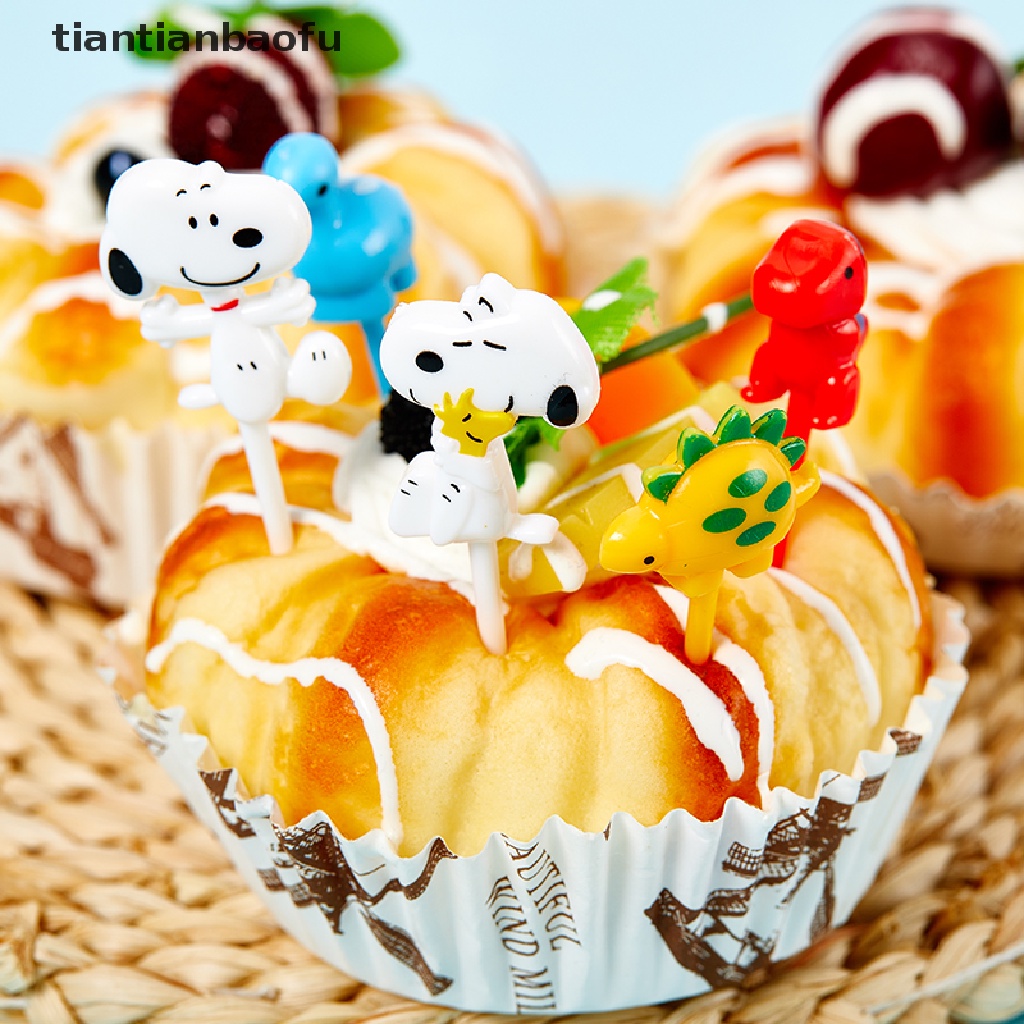 22pcs / Set Tusuk Gigi Buah / Dessert / Sandwich Desain Kartun