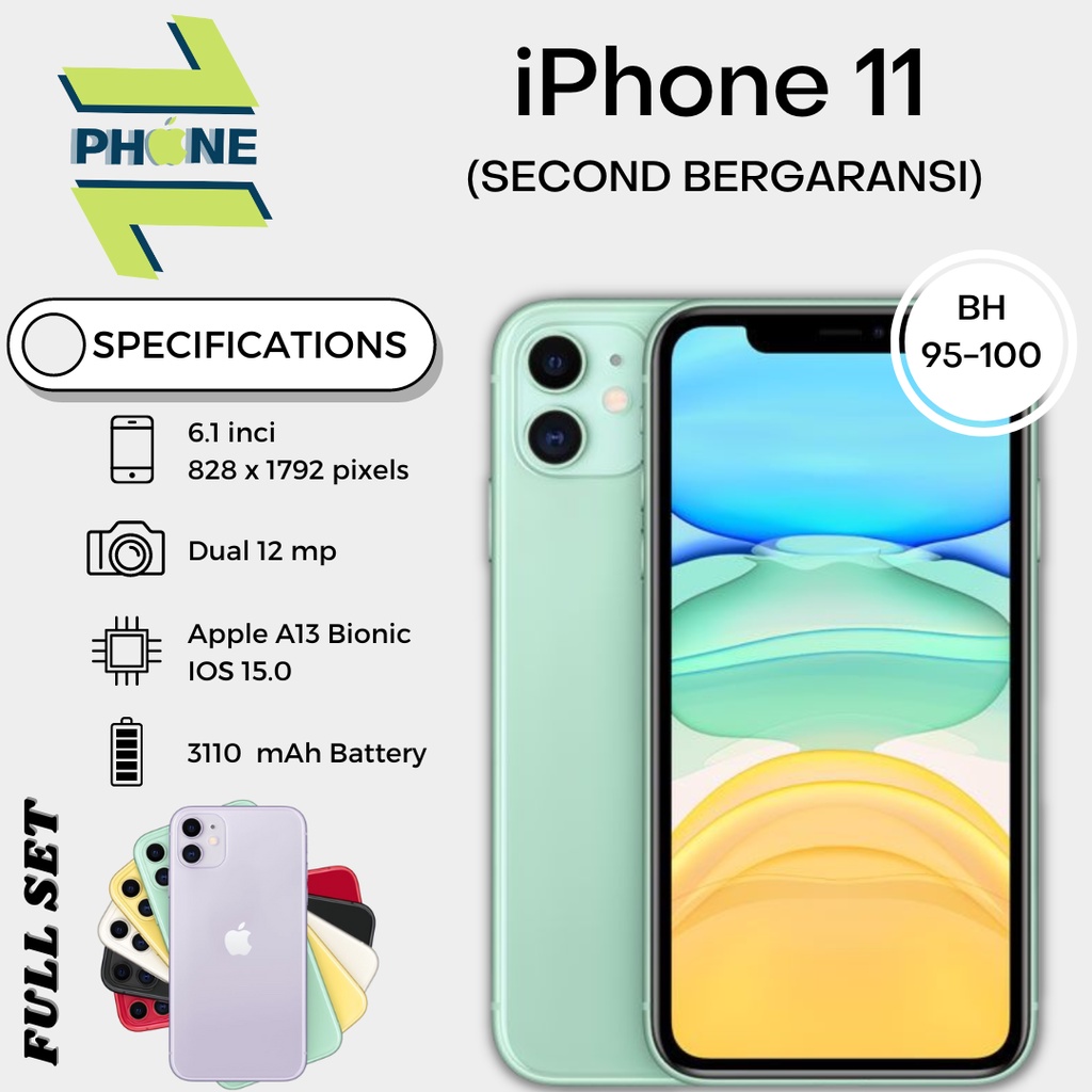 Jual iphone 11 256GB/128GB/64GB Second BEKAS ORIGINAL 100% | MULUS