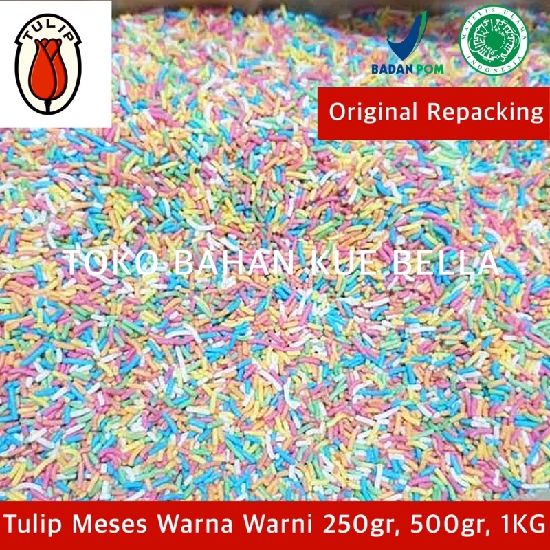 Meses TULIP WARNA WARNI 500gr (REPACK) Chocorice Mix Rainbow