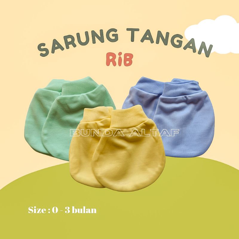 3 Set Sarung Tangan dan Kaki Bayi Polos SNI