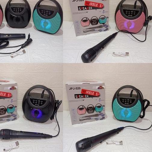 SPEAKER BLUETOOTH PORTABLE JPJ-520 SPEAKER WIRELESS BONUS MIC KARAOKE
