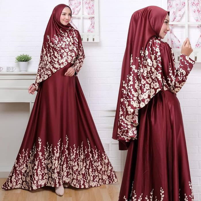 [DANIA SYARI MAROON N1] Gamis wanita maxmara merah maroon